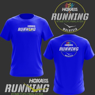 เสื้อยืดผ้าฝ้าย เสื้อยืดแขนสั้น พิมพ์ลาย HOKA RUNNING OUTDOOR