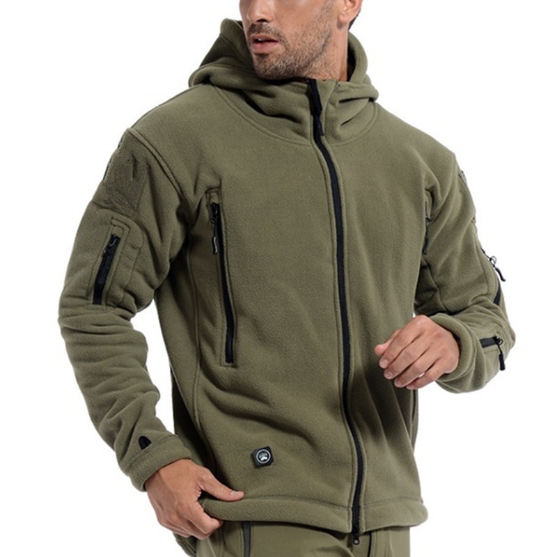 Men Winter Thermal Fleece US Military Tactical Jacket Outdoors Sports Hooded Coat Hiking Hunting Combat Camping Army Sof #0