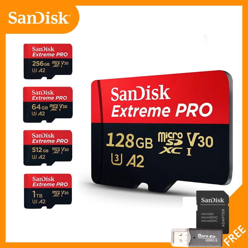 Sandisk Extreme PRO การ์ด SD 512GB 256GB 128GB 64GB 32GB สําหรับโทรศัพท์มือถือ คอมพิวเตอร์ และอุปกรณ์อื่นๆ