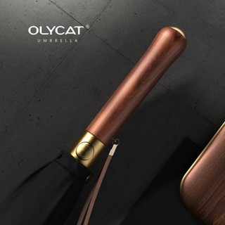 OLYCAT Luxury Mental Wooden Handle Umbrella 112cm Large Long Men Black Umbrellas 16 Ribs Windproof Rain Umbrella Paragua