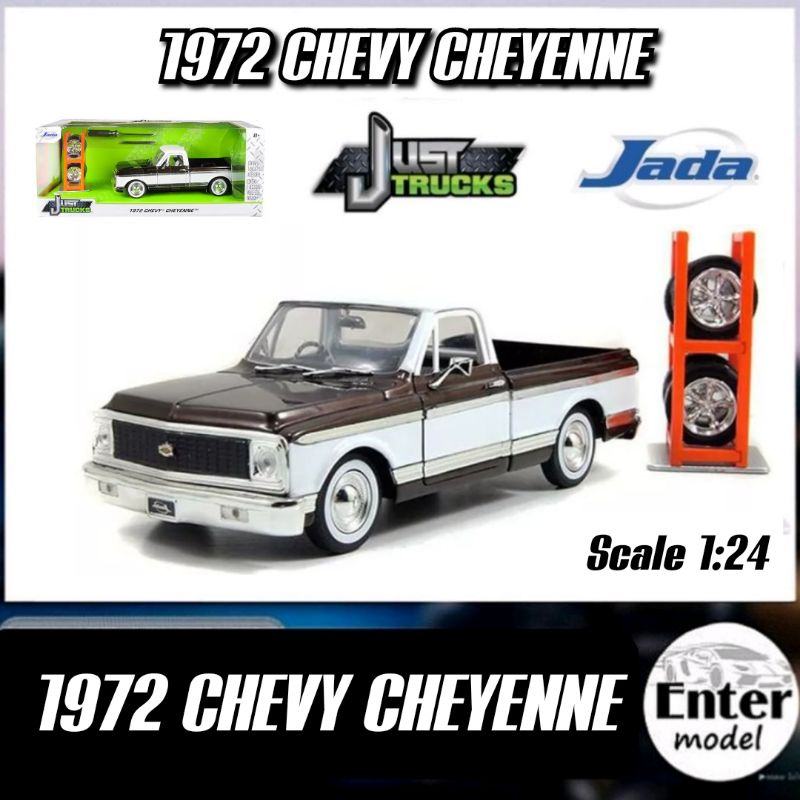 JADA JUST​ TRUCK​ โมเดลรถคลาสสิค ลิขสิทธิ์แท้ เหล็กอัลลอย 1972 CHEVY CHEYENNE ยาว 20cm Scale1/24