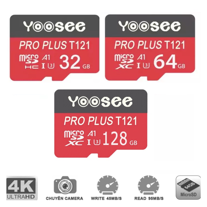 Yoosee Pro Plus การ์ดหน่วยความจํา 32GB 64GB 128GB A1 U3 R95MB.s W45MB.s เฉพาะในกล้องและโทรศัพท์