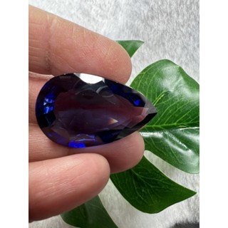 corundum blue sapphire 25x15mm weight 26 carats