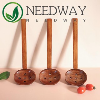 Needway ราเม็งช้อนร้านอาหารธรรมชาติด้ามยาวทัพพีกระชอนกระชอนเครื่องมือครัว