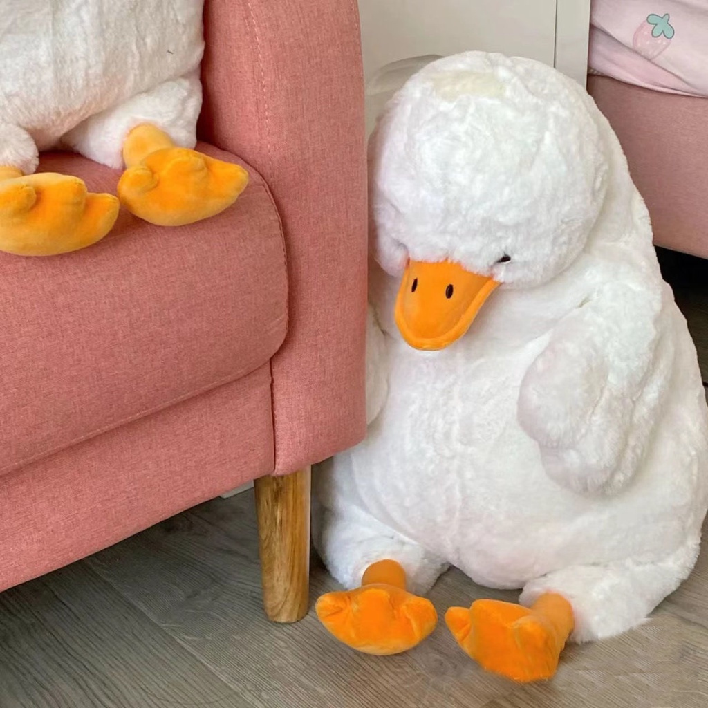 ขนาดใหญ่ตุ๊กตาเป็ด แบบนิ่ม สีขาว ขนาดใหญ่ ขนาด 45-60 ซม. สําหรับบ้าน ห้องเด็กเล็ก