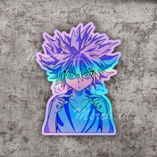 สติกเกอร์โฮโลแกรม ลายการ์ตูนอนิเมะ hunter x hunter killua godspeed mode สําหรับติดตกแต่ง