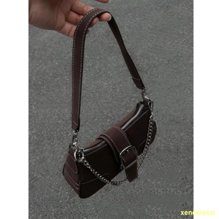 Hot style⚽⚡Frosted Underarm Bag Women s Single Shoulder Messenger Bag Handle Chain Bag