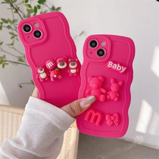 เคสโทรศัพท์มือถือ ลายตัวอักษร และหมีสีแดง สําหรับ Redmi Note 11 10 9 Pro K30 K40 Pro