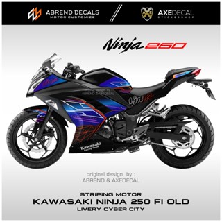 สติกเกอร์ NINJA FI CYBER CITY KAWASAKI NINJA 250 FI OLD สําหรับติดตกแต่งรถจักรยานยนต์ สินค้าพร้อมส่ง