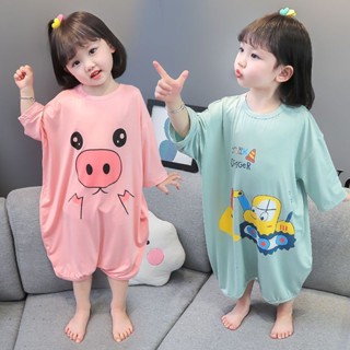 ชุดนอนแขนยาว ผ้าฝ้ายแท้ ดูดซับเหงื่อได้ดี ขนาดเล็ก เหมาะกับฤ…