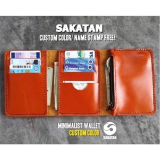 กระเป๋าสตางค์หนังแท้แฮนด์เมดหลากสี Minimalist Handicraft Colorful Leather Wallet Personalized