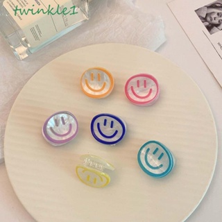 Twinkle1 กิ๊บติดผม รูปหน้ายิ้มน่ารัก ขนาดเล็ก สีแคนดี้ เรียบง่าย สําหรับผู้หญิง