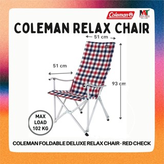 Coleman Foldable Deluxe Relax Chair - Red Check