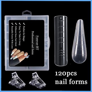 120pcs Kit Plastic False Nails Art Dual Form French Tips Poly Gel Extension Mode Acrylic Manicure Tool Accessories Set