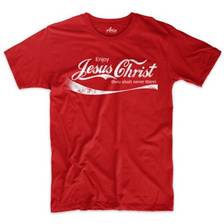 Enjoy Jesus Christ T-Shirt เสื้อยืดสีขาวผู้ชาย เสื้อยืดผู้ชาย เสื้อสาวอวบ