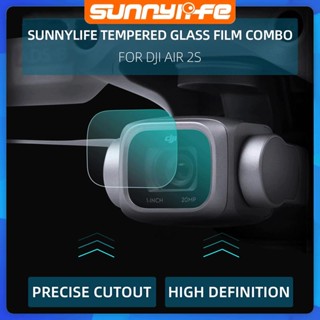 Sunnylife ฟิล์มกระจกนิรภัยกันรอยเลนส์กล้อง HD สําหรับ DJI Air 2S 2 ชุด