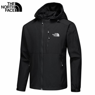 เสื้อแจ็กเก็ต มีฮู้ด ปักลายโลโก้ The North Face กันลม กันน้ํา เหมาะกับใส่กลางแจ้ง สําหรับผู้ชาย และผู้หญิง