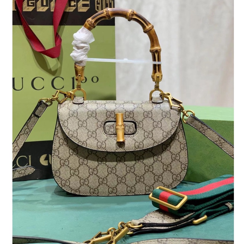 Gucci Bamboo Bag 675797 กระเป๋าสะพายไหล่ผู้หญิงสีน้ำตาล