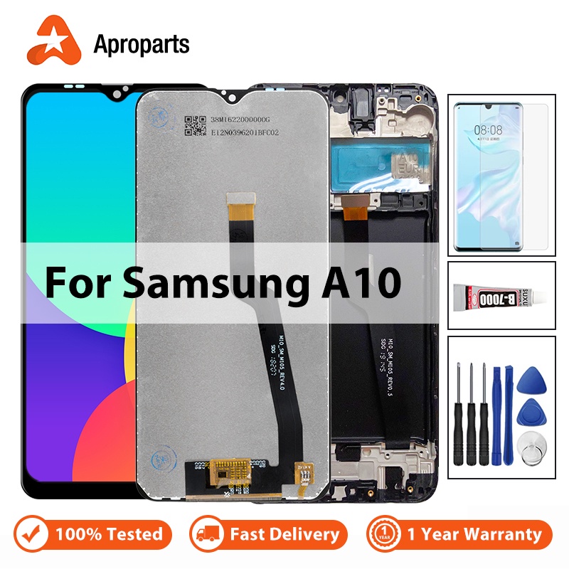 แอลซีดีเดิมสำหรับ Samsung Galaxy A10 A10S A107 A105F SM-A105G A107M จอแสดงผล Touch Screen Assembly พร้อมกรอบ