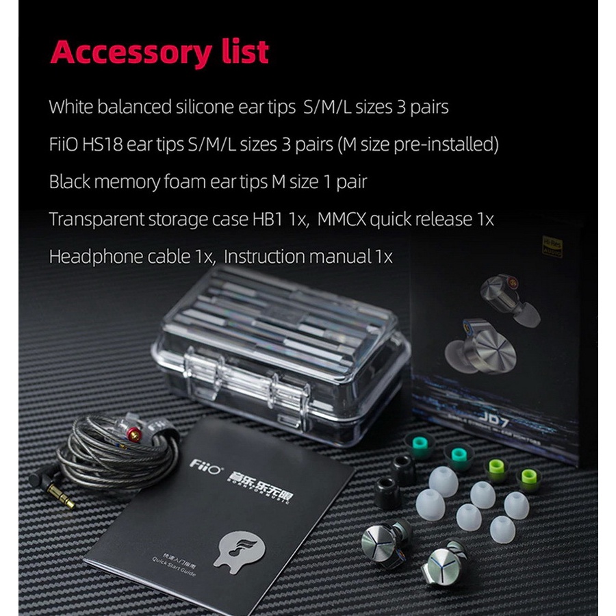 FiiO JD7 หูฟัง IEMs ไดรเวอร์ ระดับมืออาชีพ รองรับ Hi-Res ประกันศูนย์ไทย