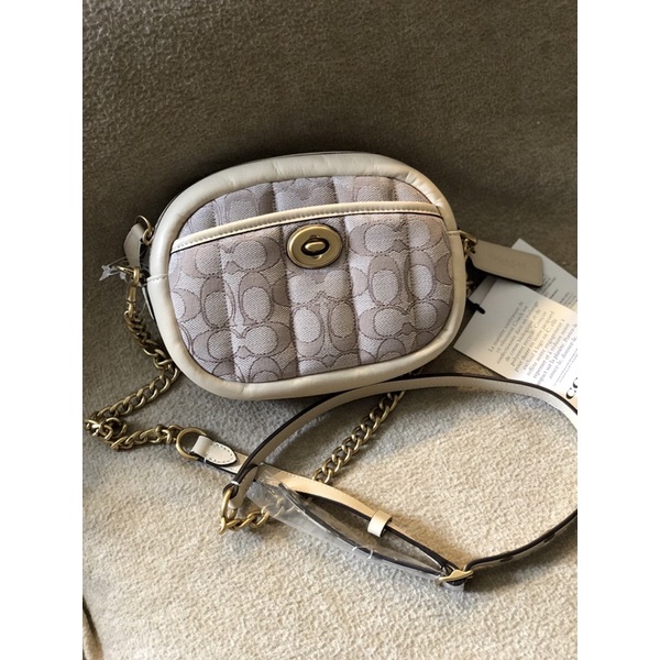 Coach Small Camera Bag In Signature Jacquard With Quilting Shopee