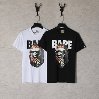 Bape เสื้อยืดแขนสั้น ผ้าฝ้าย พิมพ์ลาย แฟชั่นสําหรับผู้ชาย และผู้หญิง