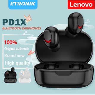 ETRONIK 100% ยี่ห้อใหม่ Original Lenovo PD1X TWS High-Fidelity หูฟังเพลงหูฟังบลูทูธไร้สาย True ตัดเสียงรบกวนด้วย HD Dual Mic หูฟังกีฬาหูฟังกันน้ำ 250mAh สแตนด์บายยาว