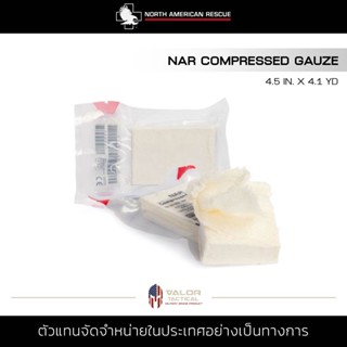 North American Rescue - Gauze, Compressed - 4.5"x4.1yd ผ้าก๊อซอัด ผ้าก็อซบีบอัด ผ้าปิดแผล ผ้าพันแผล