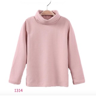 TLG-1314 เสื้อแขนยาวเด็กผู้หญิง sweater คอเต่า สีชมพู