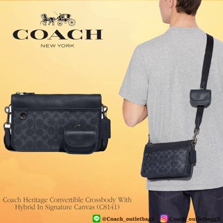 Coach Heritage Convertible Crossbody In Signature ((c8141))