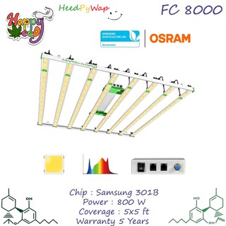 Mars Hydro FC8000 8 บาร์ 800W รุ่นTOP ชิปไฟ Samsung LM301B และ Osram + ดิมเมอร์ Marshydro FC 8000