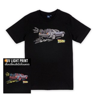 Universal Studios Men Back To The Future UV Sensitive T-Shirt - เสื้อยืดผู้ชายเทคนิคสียูวีเปลี่ยนสีเมื่อโดนแดด เสื้อยืดผ