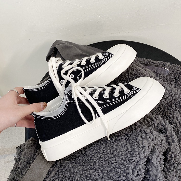 MISTERY รองเท้านักเรียนผู้หญิง รุ่น CALM LOW TOP สีขาว（MIS-508）