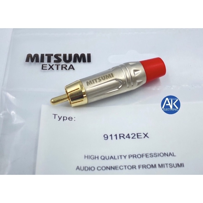 1คู่ MITSUMI EXTRA 911R42EX RCA ขั้วทอง สีดำ สีแดง ปลั๊ก RCA ตัวผู้ ขั้วทอง RCA MITSUMI EXTRA