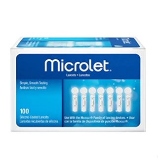 🔥พร้อมส่ง🔥 เข็มเจาะเลือดไมโครเลท 100 ชิ้น (Microlet Lancets 100 pieces/box) Exp2027
