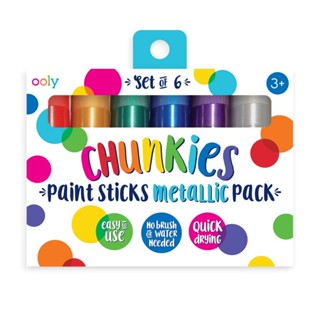 OOLY- Chunkies Paint Sticks สีเพ้นท์แบบแท่ง 6 สี โทนmetallic เมทัลลิค