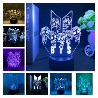 โคมไฟกลางคืน LED รูป Sam BTS Bangtan Boy พร้อมรีโมตคอนโทรล