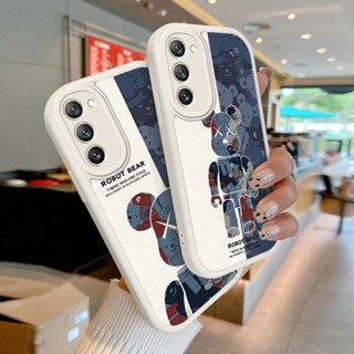 เคสโทรศัพท์มือถือแบบนิ่ม TPU กันกระแทก ลายการ์ตูนหมี หุ่นยนต์ สําหรับ Samsung Galaxy S21 FE 5G