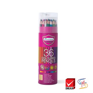 Master Art มาสเตอร์อาร์ต สีไม้ ดินสอสีไม้ แท่งยาว 36 สี บรรจุกระบอก (1 กระบอก)