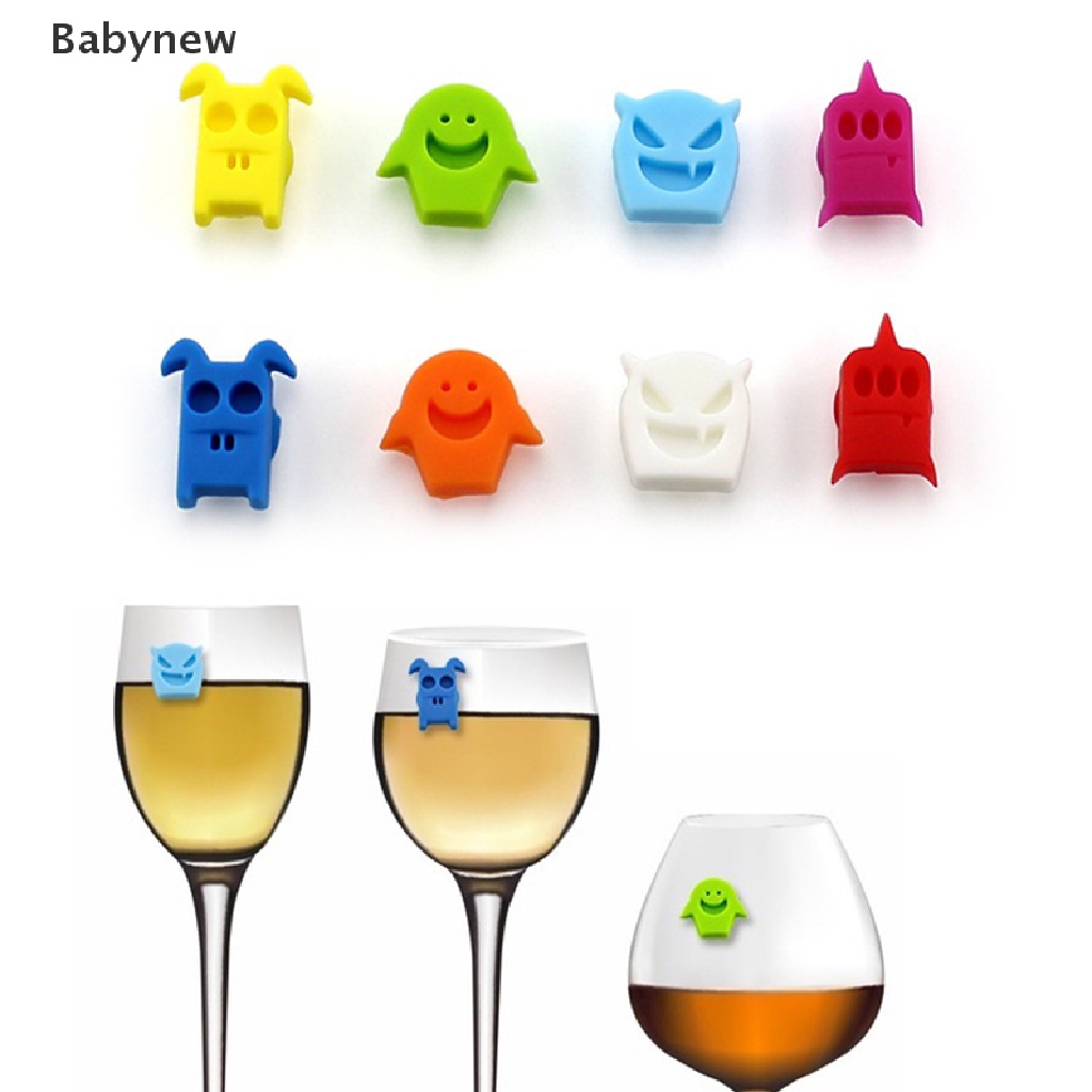 <Babynew> 8Pcs Wine Glass Ch Drinking Cup Sign Marker Suction Cup Wine Identifier On Sale