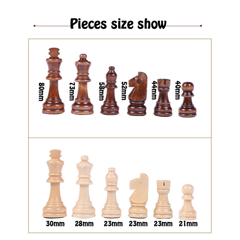 4 Queen Mahogany Chess Set Wooden Chess Game King Height 80 mm Chess Pieces Folding 39*39 cm Chessboard Table Gamel