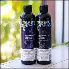 แชมพูคุณศรี 1แถม1 แชมพูอัญชัน+ทรีตเมนท์ : KhunSri Butterfly Pea Herbal Shampoo + Treatment 💜🖤