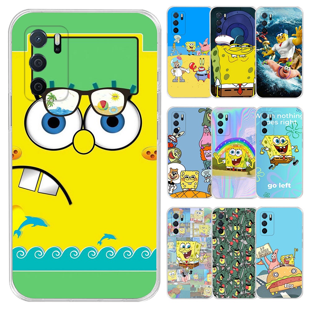 OPPO A5s A7 2018 AX7 A59 F1S A77 F3 A8 A31 A83 A1 I68H16 SpongeBob ซิลิโคนนุ่ม TPU ปลอกเคสโทรศัพท์ฝา