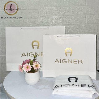 AIGNER ถุงกระดาษห่อของขวัญ สีขาว