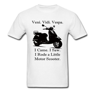 【 Plus Size 】 Veni Vidi Vespa! เสื้อยืด ผ้าฝ้าย พิมพ์ลาย I Came I Saw I Conquered สีดํา สีขาว สําหรับผู้ชาย