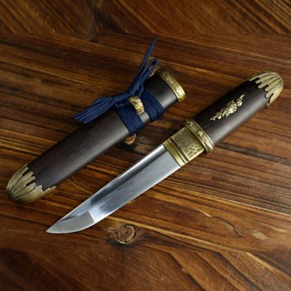 ( ✈️ ดาบสั่งตีพรีออเดอร์ ✈️ ) มีดดาบสั้น Tang Heng Knife One Piece งานฝีมือใบมีดตีขึ้นลาย สวยงาม