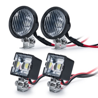 ไฟสปอตไลท์ LED ทรงกลม สี่เหลี่ยม DC 5-7.4V สําหรับรถไต่หินบังคับ 1/10 Traxxas TRX4 TRX6 Axial Redcat RR10 MST