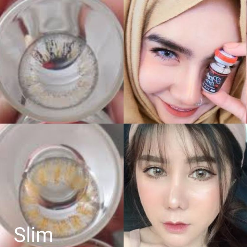 คอนแทคเลนส์ รุ่น Slim/Maya สีตาล/เทา Brown/Gray  มีค่าสายตา (0.00)-(-6.00)