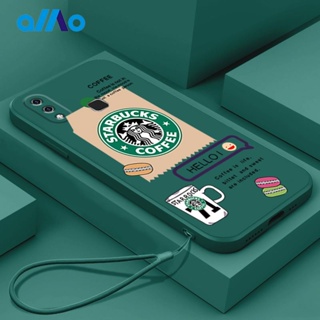 ใหม่ เคสโทรศัพท์มือถือ ซิลิโคนนิ่ม กันกระแทก ลายฉลาก Starbucks พร้อมสายคล้อง แฟชั่น สําหรับ VIVO V9 Y85 V9 YOUTH Y89 Z3X z1 z1i z1 lite