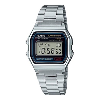 สายเหล็กcasio A158waนาฬิกาข้อมือรุ่นที่สามารถใส่ได้ทั้งชาย-หญิงของแท้มีรัยประกันศูนย์cmg